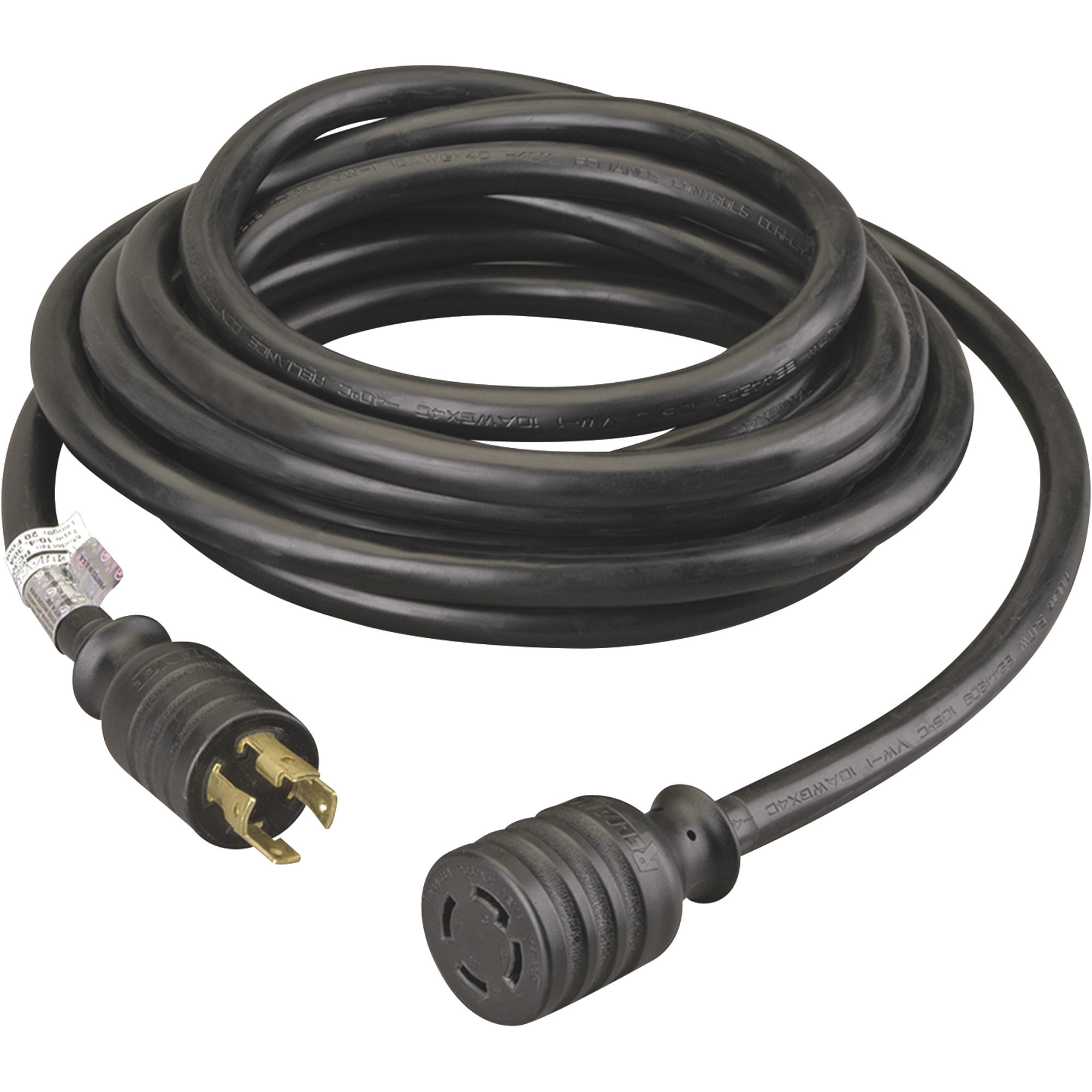 Reliance Generator Power Cord, 30 Amps, 125/250 Volts, 40ft., Model# PC3040